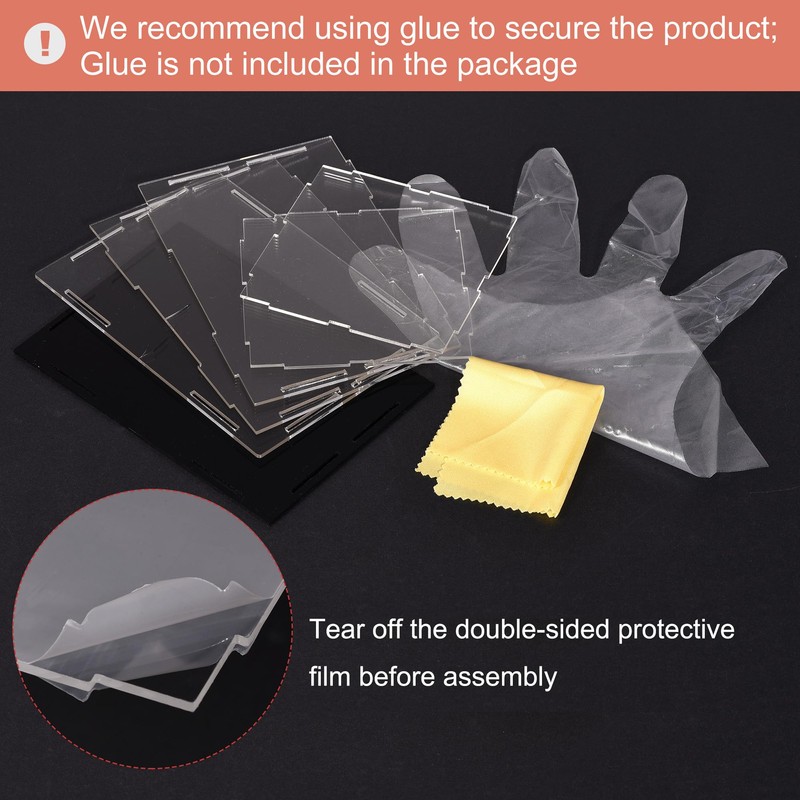 sourcing map Acrylic Clear Display Case Box Dustproof Protection Showcase