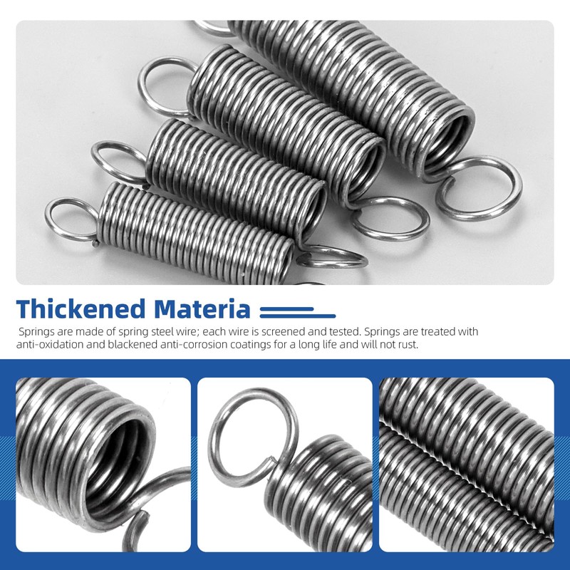 Glarks 96pcs Stainless Steel Extension Springs with Double Hook Sets