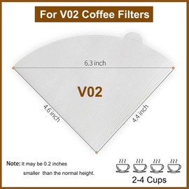 Clinuse Cone Coffee Filters #2, 200 Count White Size 02 Coffee Filter, Disposable Natural Paper Filters 2-4 Cup, 02 Cone Filters for Pour Over and Drip Coffee Maker