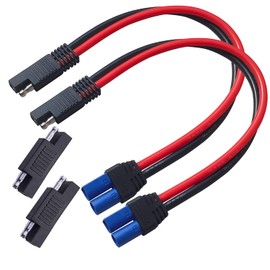 AYECEHI 10AWG EC5 to SAE Cable,[2 Pack]SAE to EC5 Plug Quick Connection Adapter Connector,EC5 to SAE Power Automotive Adapter Cable Suitable for Solar Battery Car Battery-30cm/1ft (sae to ec5 famale)