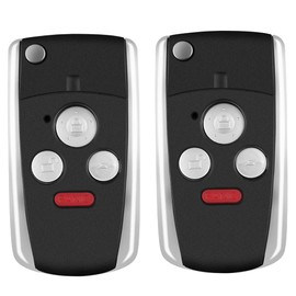 ECCPP fit for 4 Buttons Uncut Keyless Entry Remote Control Car Key Fob Shell Case Antitheft Keyless Entry Systems 03-10 Honda Series (Pack of 2)
