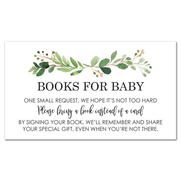 48 cnt Greenery Baby Shower Book Request Cards