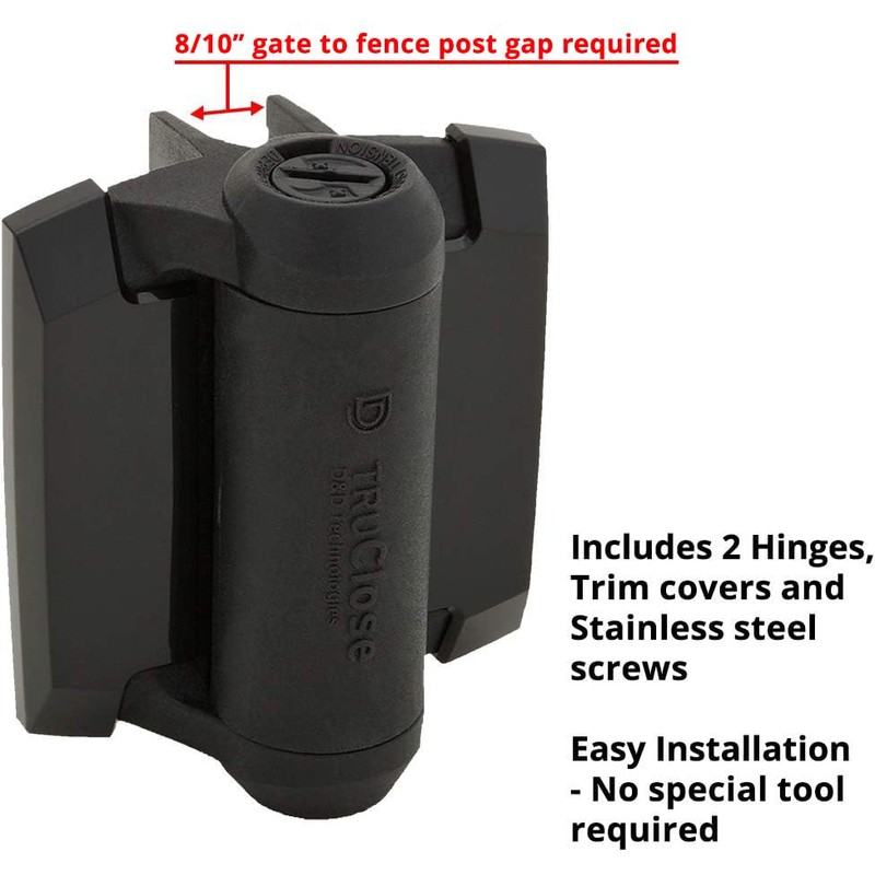 D&D Technologies TCA1L2S3BTS TruClose Regular Duty Gate Hinges, for Self