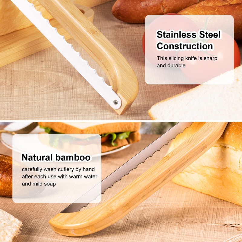 Recsrdce Bread Knive-15.6-inch Serrated Bread Knife - Bow Design -