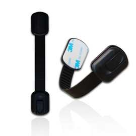 Chengcan Cabinet Locks Provide Effective Baby Proofing - No Screws and Magnets Required Multi-purpose Suitable for Furniture Ovens Drawers Kitchens Toilet Seats (B - Black, 2 pieces (1set))