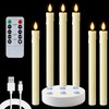 Homemory Rechargeable Waxy Flameless Taper Candles, 9.6 Inches LED Candle