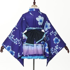 GRACEART Japanese Yukata Kimono Costume Anime Cosplay Robe (Blue,L)