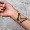 4 x 'Open Winged Butterfly' Temporary Tattoos - Water Resistant,