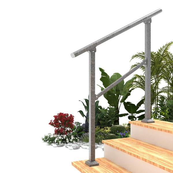 MDpygsfj Hand Rails for Outdoor Steps, 3 Step Handrail Stair