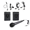 Movo Wireless Lapel Microphone System, 164-Foot Range, Includes Handheld Mic,