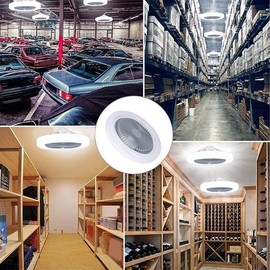HEKAMU 30W Luz de Ventilador,Luz Del Ventilador de Techo,Anillo LED,Con Mando a Distancia,Tres Velocidades Del Viento,3000K-6500K/Luminosidad Regulable,Para Dormitorio, Sala De Estar,Garaje etc