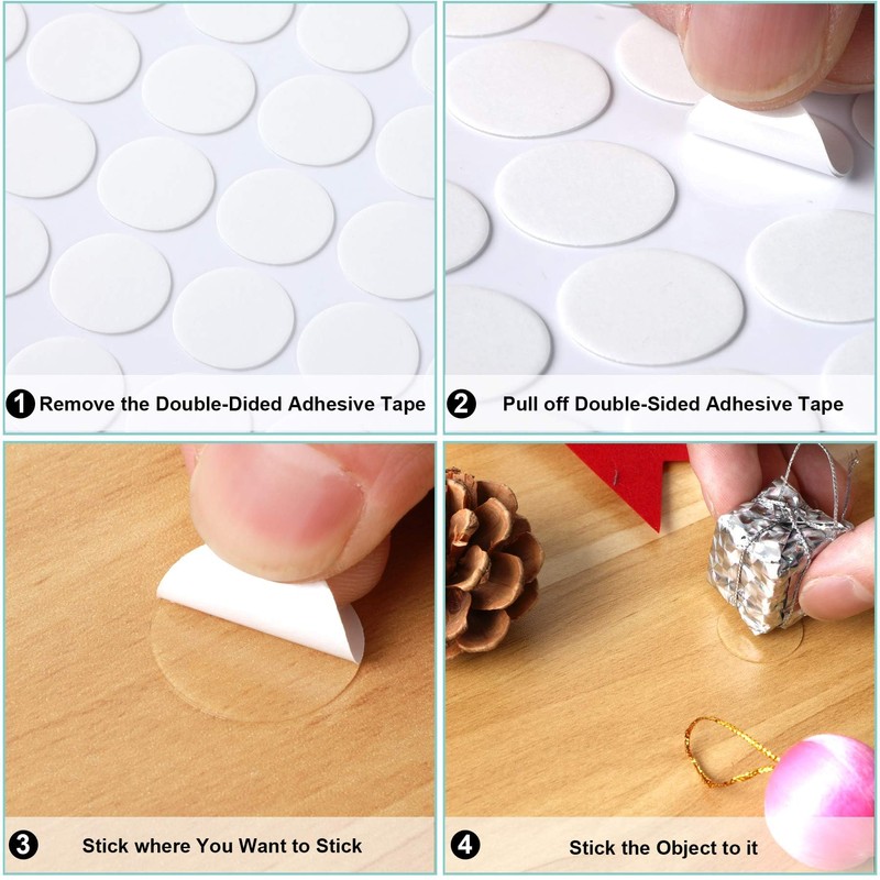JANYUN 280 Pcs Double Sided Sticky Dot Stickers Removable Round