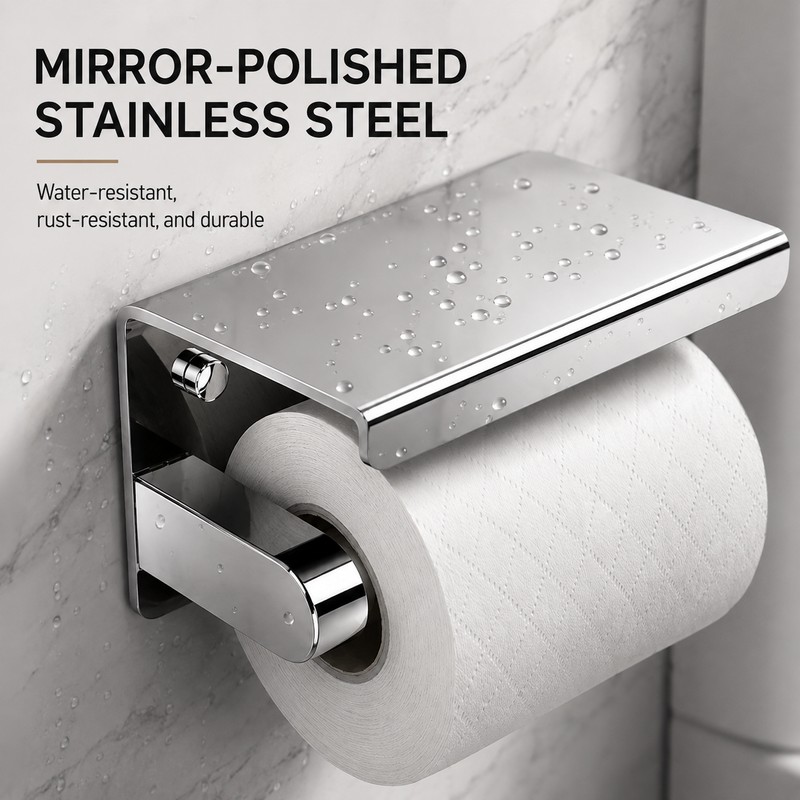 Stainless Steel Paper Towel Holder for Kitchen – Wall-Mounted Roll
