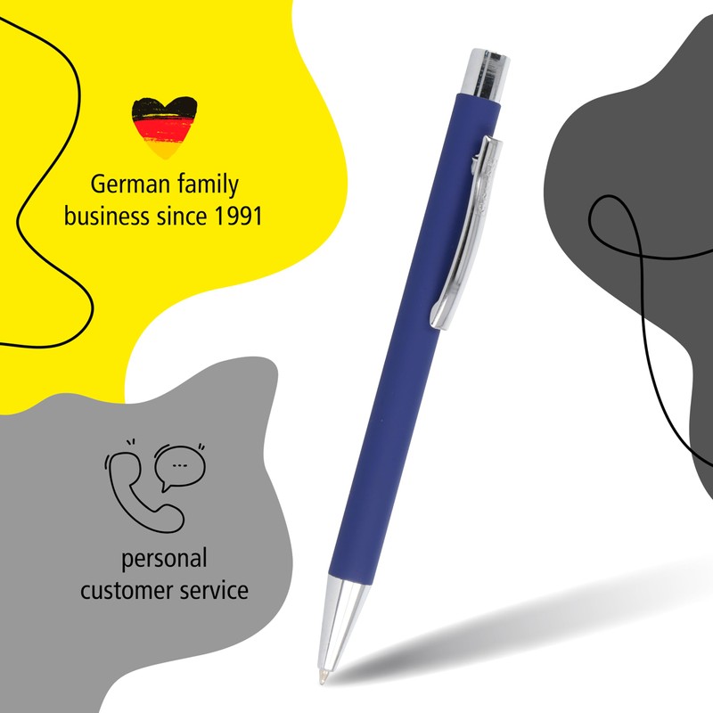 Online Soft Metal ballpoint pen, Classic Blue, retractable ball pen,