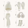 Warmiehomy Women Hat Scarf and Gloves Set Ladies 5Pcs,Winter Warm
