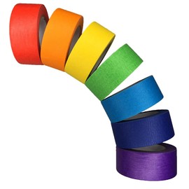SIMON&ISAAC Colored Masking Tape Colored Painters Tape 1 inch Width Adhesive Tape Textured Paper 7 Rolls 14 Yards×1 inch Teacher Tape Lab Labeling Drafting Craft Colored Tape