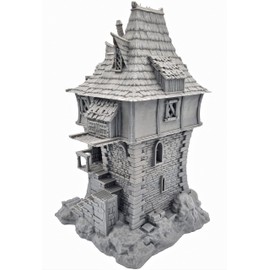 QP3D - Archmage's Manor Tower House - Fantasy Terrain Scenery for Tabletop & RPG 28-32mm Miniatures Wargame Props DnD D&D, 3D Printed and Paintable
