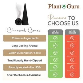 Citronella Charcoal Incense Cones 2" BACKFLOW - 60 Pack - Natural Scented Cones Handmade Hand Dipped