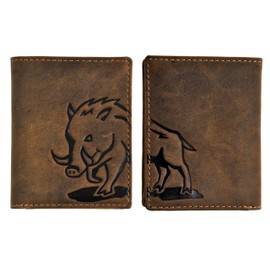 Jockey Club Genuine Leather Wallet with RFID Protection Natural Hunter Leather Suede, brown, coin purse