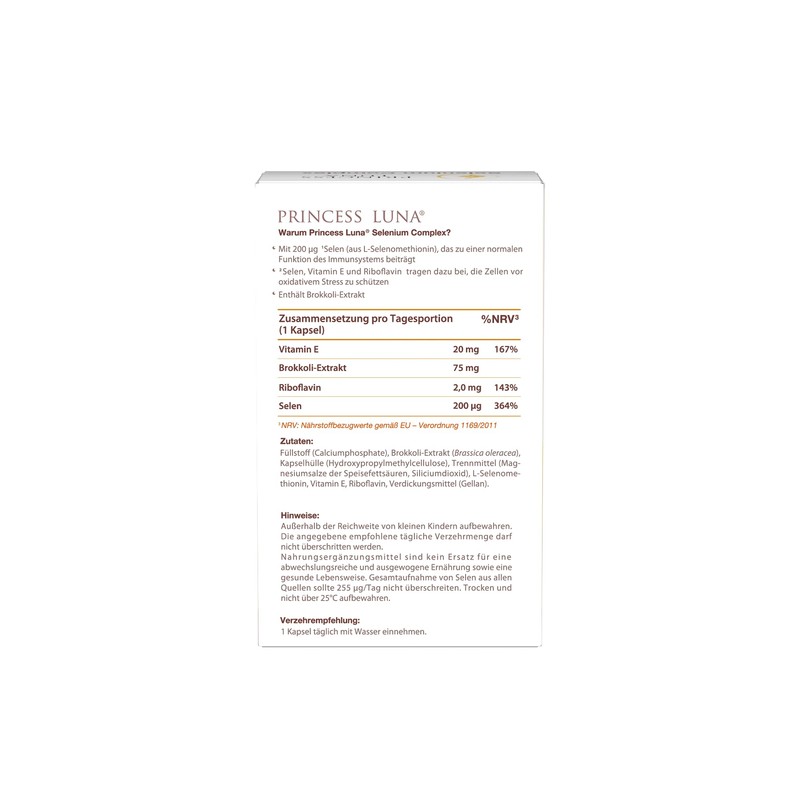 PRINCESS LUNA® Selenium Complex, for Immune System and Cell Protection,