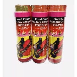 Unbranded Veladora Conjurada MIEL DE AMOR - HONEY OF LOVE Fixed Candle Atrayente de Amor - 3X CANDLES