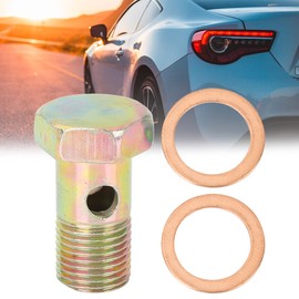 X AUTOHAUX M16x1.5mm Metric Thread Banjo Bolts Brake Fitting Adapter with 2pcs M16 Washers