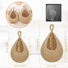 3Pcs Boho Teardrop Hanging Fruit Baskets for Kitchen, Handwoven Wall