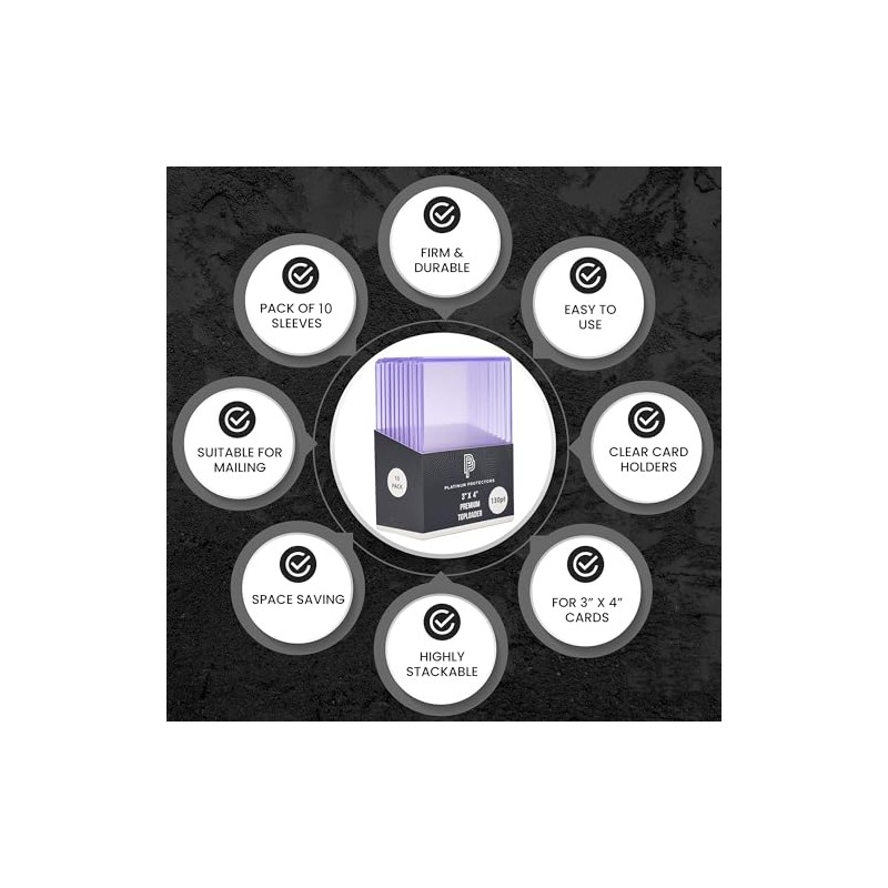 Platinum Protectors 130pt Toploaders - Protectores de tarjetas de comercio