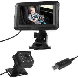 Shkalacar Baby Car Camera 4.3" HD Night Vision Baby Car Mirror- 1080P Night Vision Rear Facing Baby Monitor, 150° Wide View Angle for Infants Kids Pets with Camera USB Plug