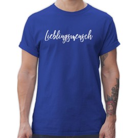 Men's T-Shirt – Valentine's Day – Favourite Person White – M – Royal Blue – Valentine's Day Gift for Him Valentine's Day Gift Men Love Gifts Partner to Friend in Love