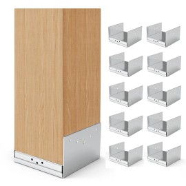 Unbranded 10 PCS 6''x 6'' Post Base, Stainless Steel Adjustable Wood Post Anchor Brackets