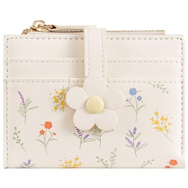 Bakurok Small Wallet Women RFID Vegan Leather Bifold Compact Card Holder Wallet for Women with Zipper Coin Pocket ID Window
