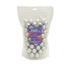 ALBERT'S Candy ColorSplash Bubble Gum Balls for Chewing, 1 Inch, Silver Shimmer, Tuttie Frutti Flavor, Party, Events, Weddings, 2 Pounds