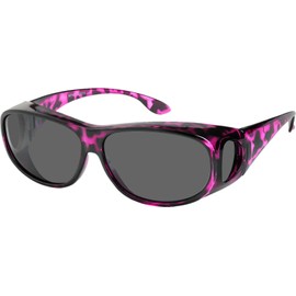 Fit Over Sunglasses Polarized Lens Case Included Wear Over Prescription Eyeglasses 100% UV Protection for Men and Women Black Blue Frame Smoke Lens