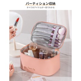 ALLMIRA Makeup Pouch, Makeup Pouch, Large Capacity, Vanity Pouch, Large, Cute, Portable, Popular, Cosmetic Bag, Cosmetic Pouch, Vanity Bag, Makeup Storage, Women's, Black