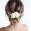 Yheahin Bridal White Rose Flower Hair Comb Boho Handmade Floral
