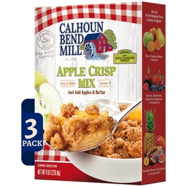 Calhoun Bend Mill Apple Crisp Mix | Easy Fall Dessert for Apples, Peaches, Berries | Perfect w/Apple Pie Filling or Fruit Mix | Microwave or Oven Baking | Includes Tasty Variations - 8 oz (Pack of 3)