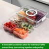 Taiuloo Divided Veggie Tray with Lid Airtight, 4 Compartment Removable