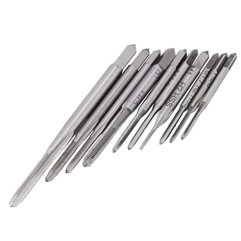 Gasea 10pcs Mini Machine Hand Tap Set Straight Fluted Hand