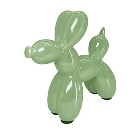 Figura Decorativa de Perro Globo, De Ceramica, Decoración Del Hogar, 11*11*5cm, Estatua de Perro con Globo Galvanizado, Brillante, Escultura Artística, Decoración Moderna (1, Verde)