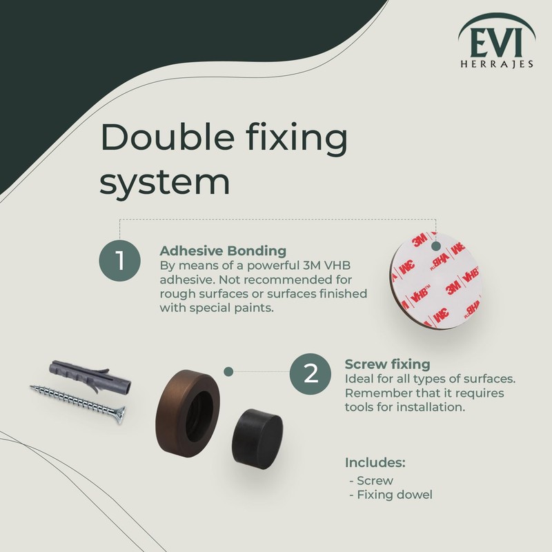 EVI Herrajes | Adhesive Door Stop | Wall Mounting Doorstop
