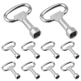 Kaelah Pack of 10 square wrench, mandrel wrench, socket wrench, control cabinet key, all-purpose key, made of zinc alloy, 13 x 8 x 8 mm, for gas, water meter, box