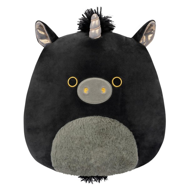 Squishmallows Original 12-Inch Nicolita Black and Gold Unicorn - Medium-Sized