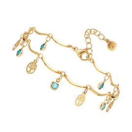 SAFIGLE Life Tree Pendant Anklet Chain Women's Foot Bracelet Gold Plated Ankle Jewelry for Occasions