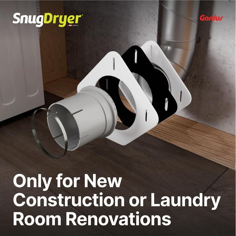 Gardus SnugDryer Space-Saving Dryer Vent Connection Kit, Only For New