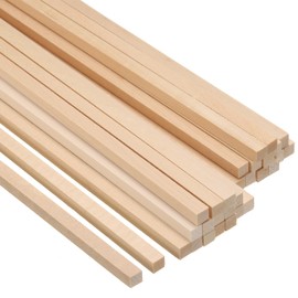 PATIKIL 1/4 Inch Dowel Rods Wood Sticks, 30 Pcs 12 Inch Long Square Wooden Dowels Unfinished Hardwood Sticks for Craft DIY Supplies