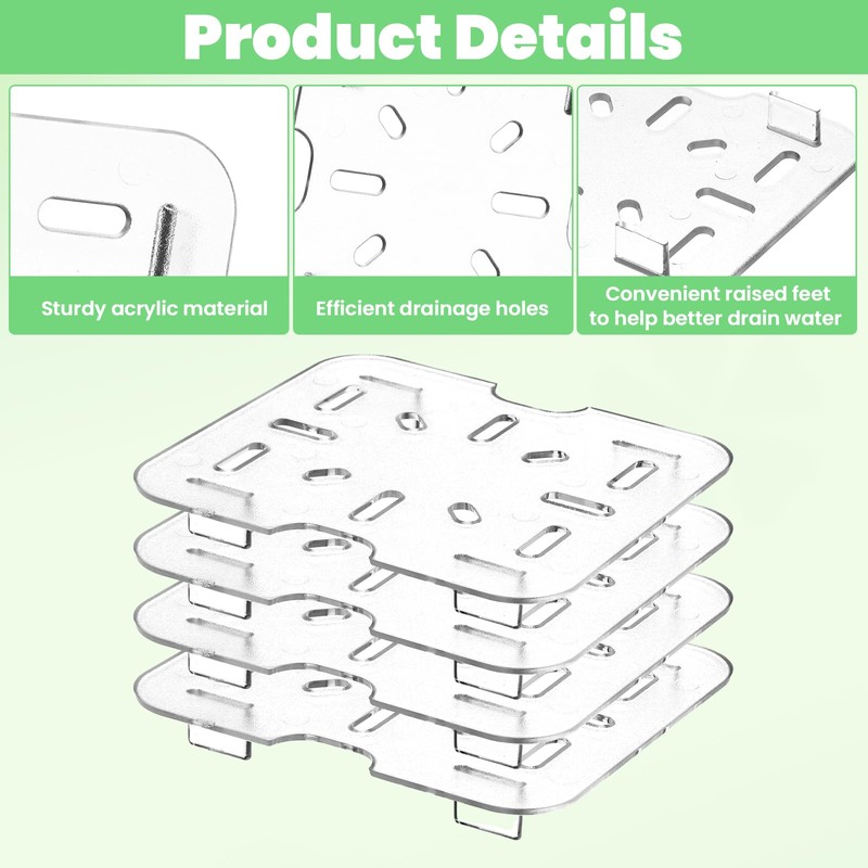 MBAIYO 24 Pcs Plastic Drain Shelf for 1/6 Size Food