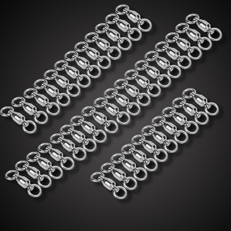 40 x Durable Stainless Steel Fishing Swivel Snap Connectors Lure
