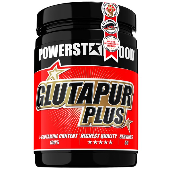 Glutapur Plus Microcrystalline L-Glutamine Powder with Flavour, 500 g, High Dose, Muscle Building, Regeneration, Training & Diet, with Cofactor B6, Made in Germany, Vegan, Cherry Bomb