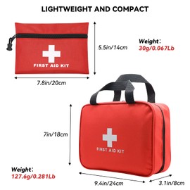 Faylapa Home First Aid Bag Empty Travel Pouch Bag for Travel, Office, Vehicle, Camping, Outdoor (1Pcs 9.44"x7.08"x3.14"+6Pcs 7.87"x5.51", Bag Only)